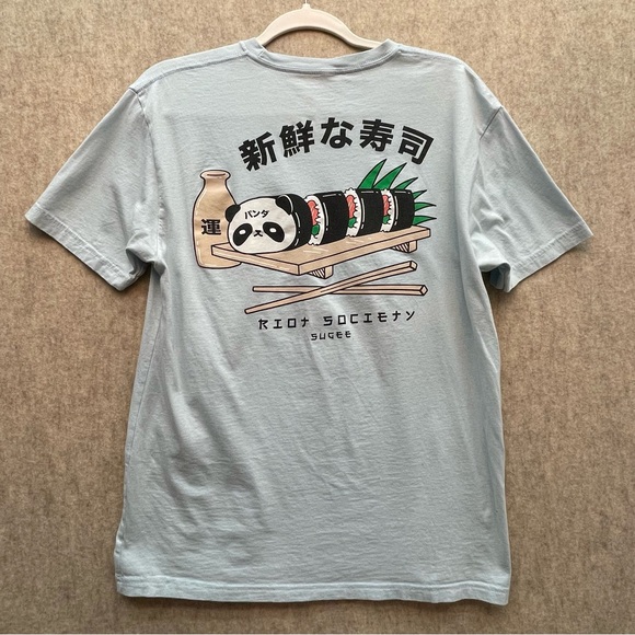 Women's Riot Society Panda Sushi Sugee Cotton Tshirt L - Picture 3 of 6